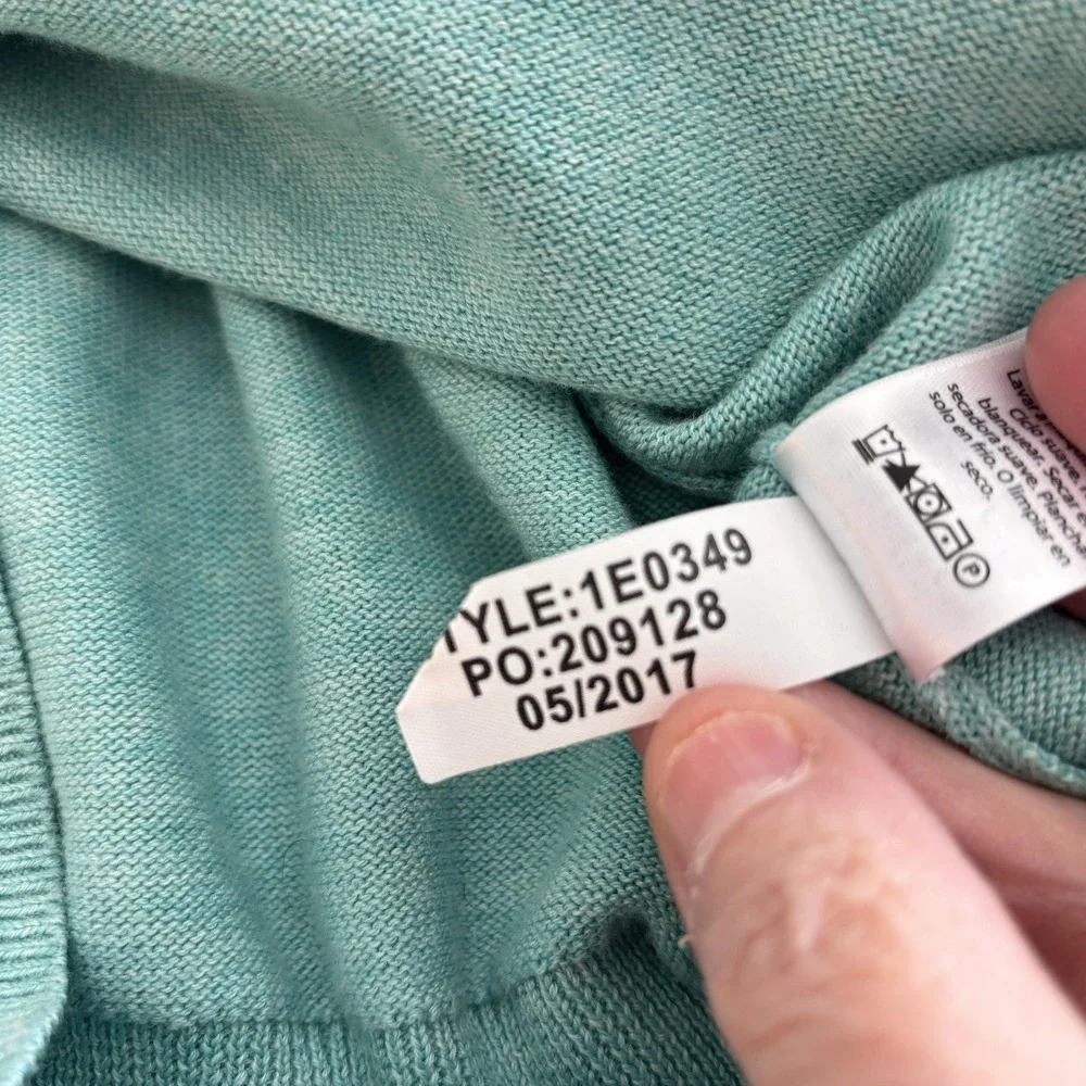 Vineyard Vines Mens 1/4 Zip‎ Polo Sweater Size M Teal Whale Logo Preppy